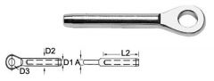 Terminale inox a pressare ad occhio per cavi di 4 mm