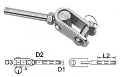 Terminale inox forcella snodata Ø 6mm 