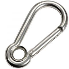 Moschettone inox senza sporgenza 12 mm con occhio
