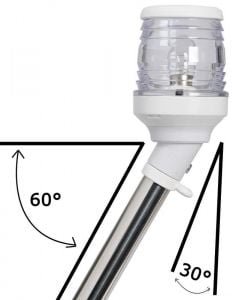 Asta estraibile fanale in asse bianco 60 cm 