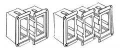 Cornice per interruttori in plastica versione con inserto terminale destro e sinistro nera