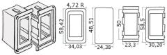 Cornice per interruttori in plastica versione inserto terminale destro e sinistro