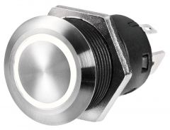 Interruttore FLAT inox ON-OFF 12 V bianco 20A