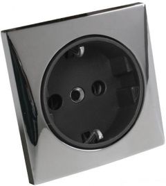 Presa AC 220 V tipo Schuko cromata 