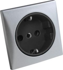 Presa AC 220 V tipo Schuko satinata 