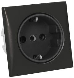 Presa AC 220 V tipo Schuko nera 