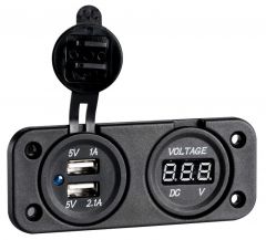 Digital voltmeter and double Usb port 4,8 A