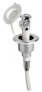 Doccia a pulsante cromata tubo PVC 4 m in piano