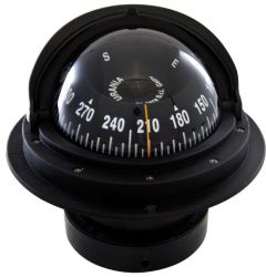 Bussola Riviera 4" con coperchio nera/nera rosa frontale