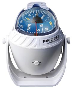 Finder compass 2"5/8 with bracket white/blue