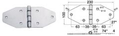 Cerniera inox AISI 316 230x100 mm