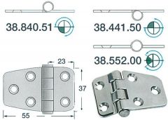 Cerniera inox 55x37 mm a mezzo incasso