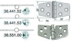 Cerniera inox 74x37 mm nodo sporgente