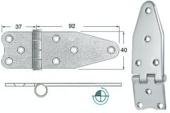 Cerniera inox 129x40 mm nodo rovesciato