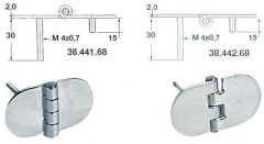 Cerniera inox 68,5x38,5 mm con prigionieri nodo rovesciato