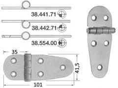 Cerniera inox 107x39 mm mezzo incasso