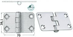 Cerniera inox 70x38,1 mm rovesciata