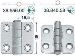 Cerniera inox 38x39 mm modello nodo sporgente