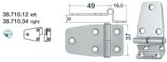 Cerniera a sbalzo sfilabile destra 65,5x37 mm