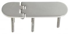 Cerniera inox AISI 316 126x40 mm in microfusione nodo rovesciato con prigionieri