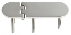 Cerniera inox AISI 316 126x40 mm in microfusione nodo rovesciato con prigionieri