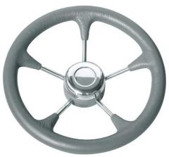 Volante poliuretano razze inox Ø mm 280 grigio 
