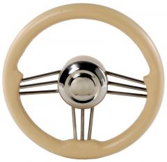 Volante inox e poliuretano crema 350 mm 