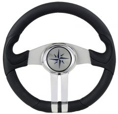 Volante nero razze argento/cromo 