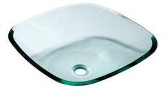 Lavello squadrato in vetro 420 x 420 mm 