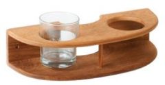 Portabicchiere teak a parete 2 posti