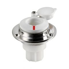 Stainless steel base straight recess fit for pull-out poles white