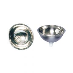 Stainless steel mirror polished hemispherical sink 300x140 mm