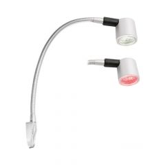 Flexible arm 6-LED light for bedside silver titan