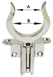 Foldable chromed brass rowlock 12x50 mm