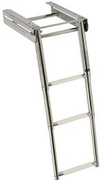 Telescopic foldaway standard ladder AISI316 3 step