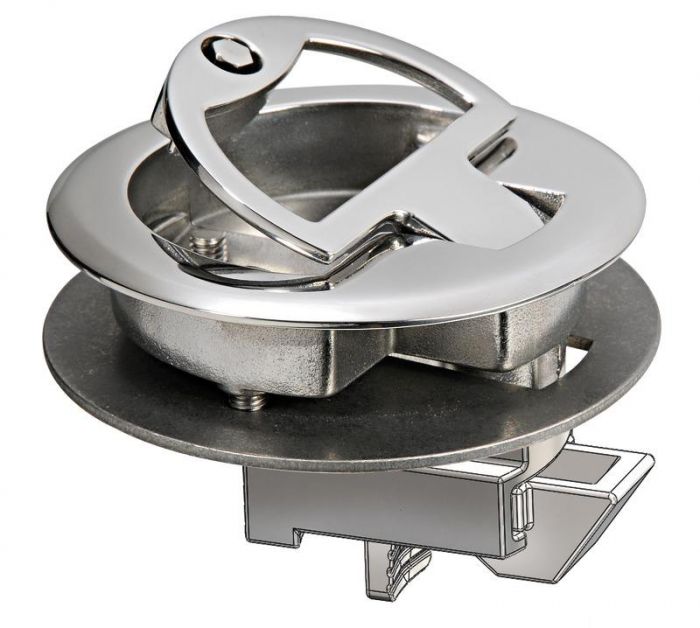 Flush pull latch AISI316 with lock Osculati