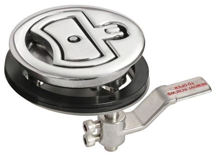 Flush latch AISI316 with lock diameter90 mm Osculati