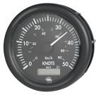 Spidometro 0-50 nodi 12 V nero con totalizzatore 