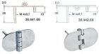 Cerniera inox 68,5x38,5 mm con prigionieri nodo rovesciato