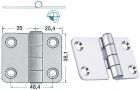 Cerniera inox 60,4x38,1 mm nodo sporgente