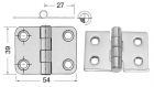 Cerniera inox 54x39 mm nodo sporgente