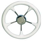 Volante poliuretano razze inox Ø mm 280 bianco