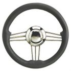 Volante inox e poliuretano grigio 350 mm 