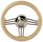 Volante inox e poliuretano crema 350 mm 