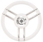 Volante Apollo inox e poliuretano  350 mm bianco 