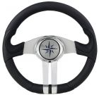 Volante nero razze argento/cromo 