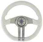 Volante bianco razze argento/cromo 