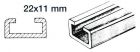 Rotaia per scorrevoli 1 m 22x11mm